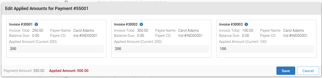 On-Screen Allocation Editor