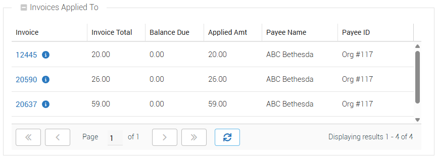 Invoices Applied To Grid