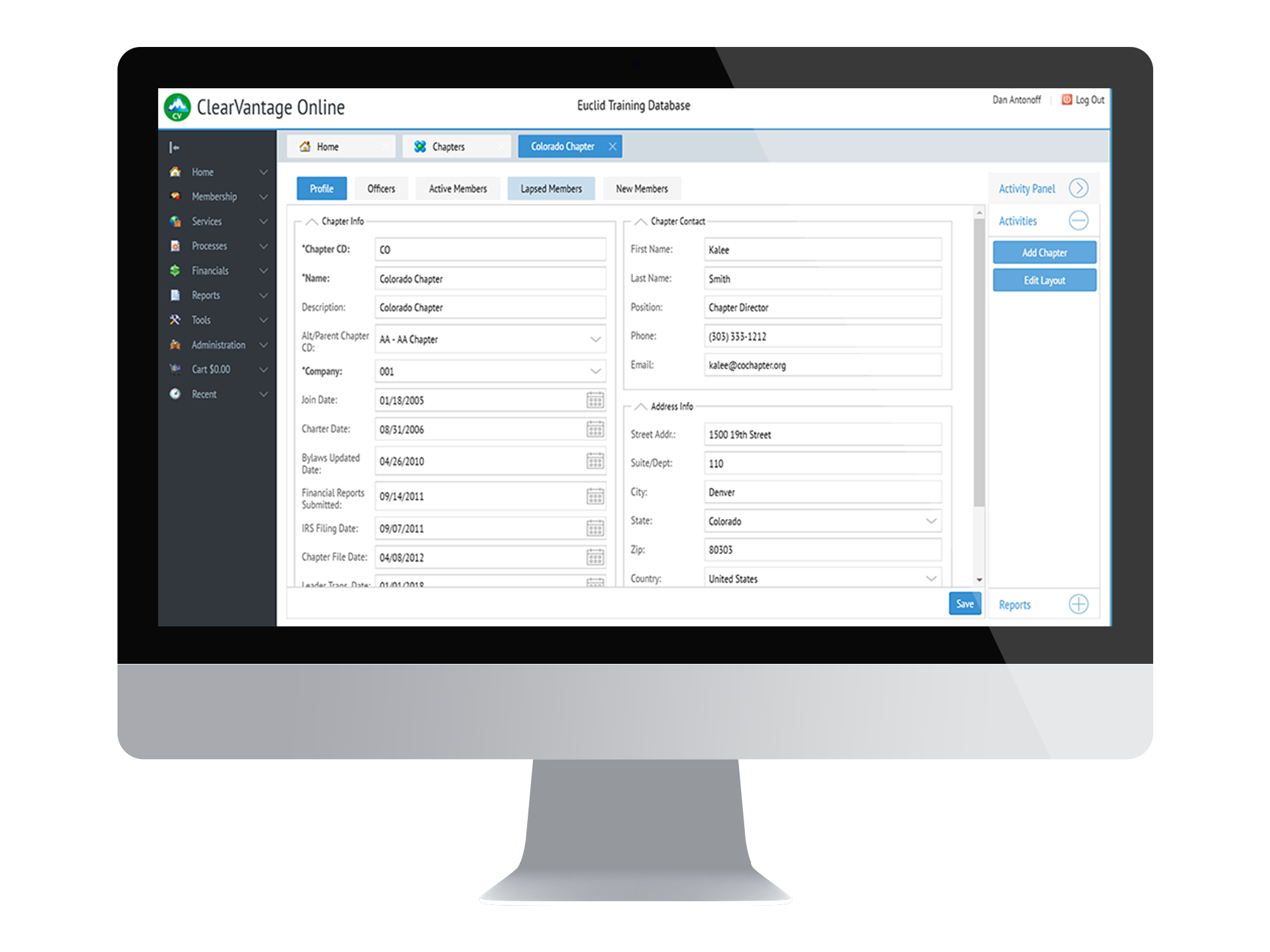 Chapter Management ClearVantage Features