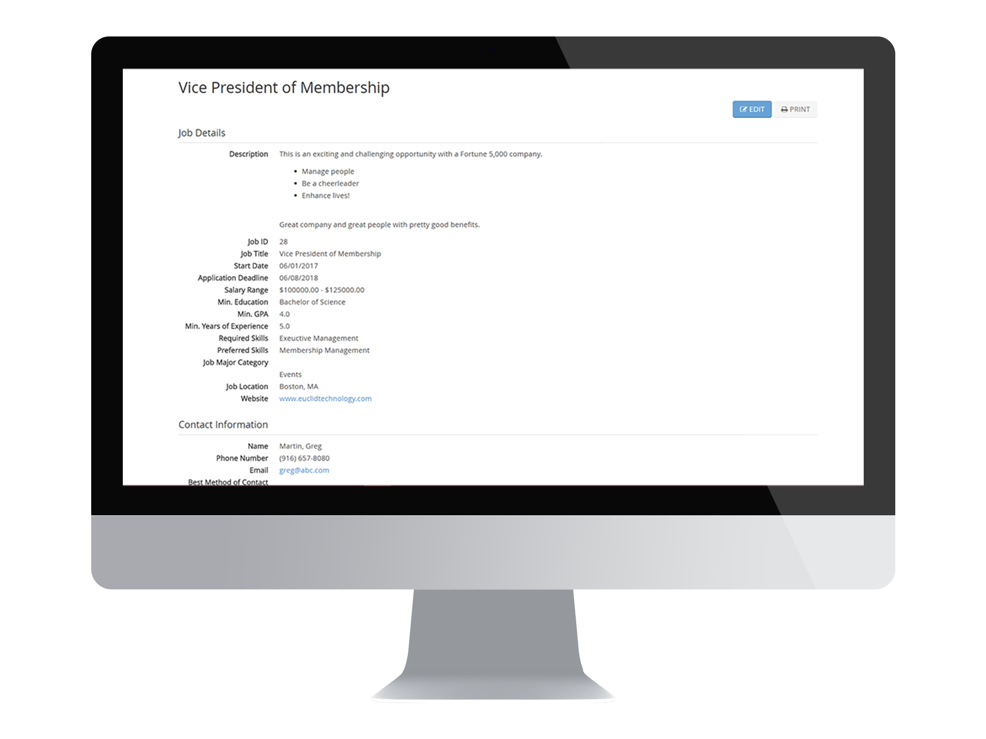 ClearVantage Job Board Screenshots