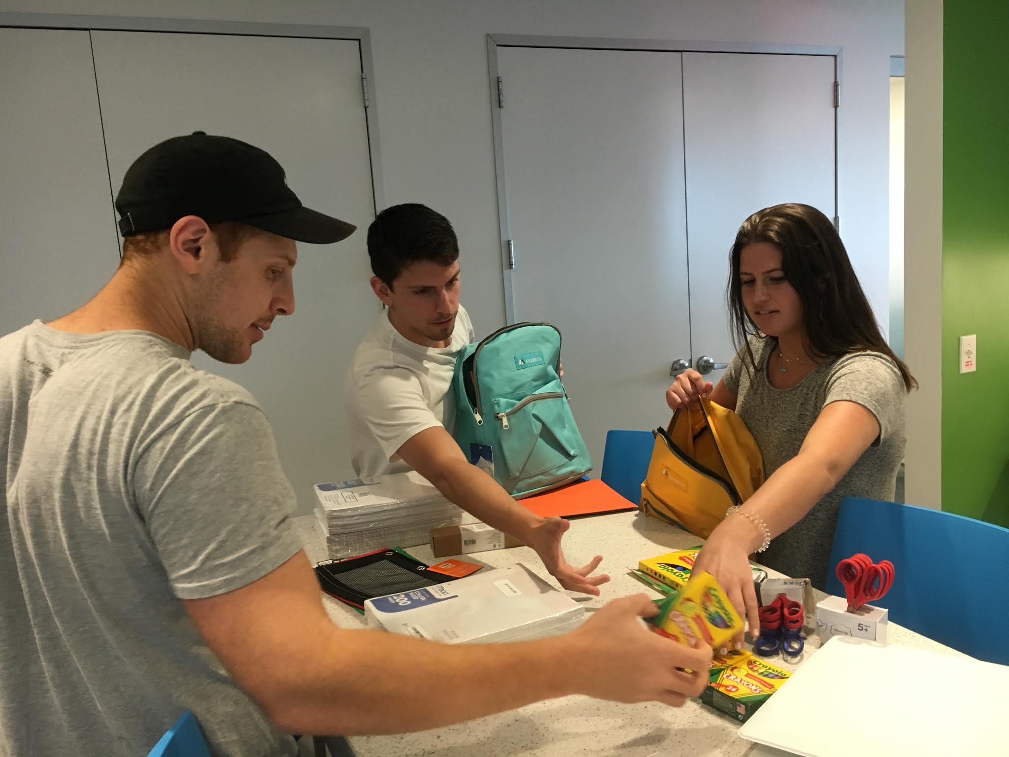 Picture of Euclid staff packing school supplies