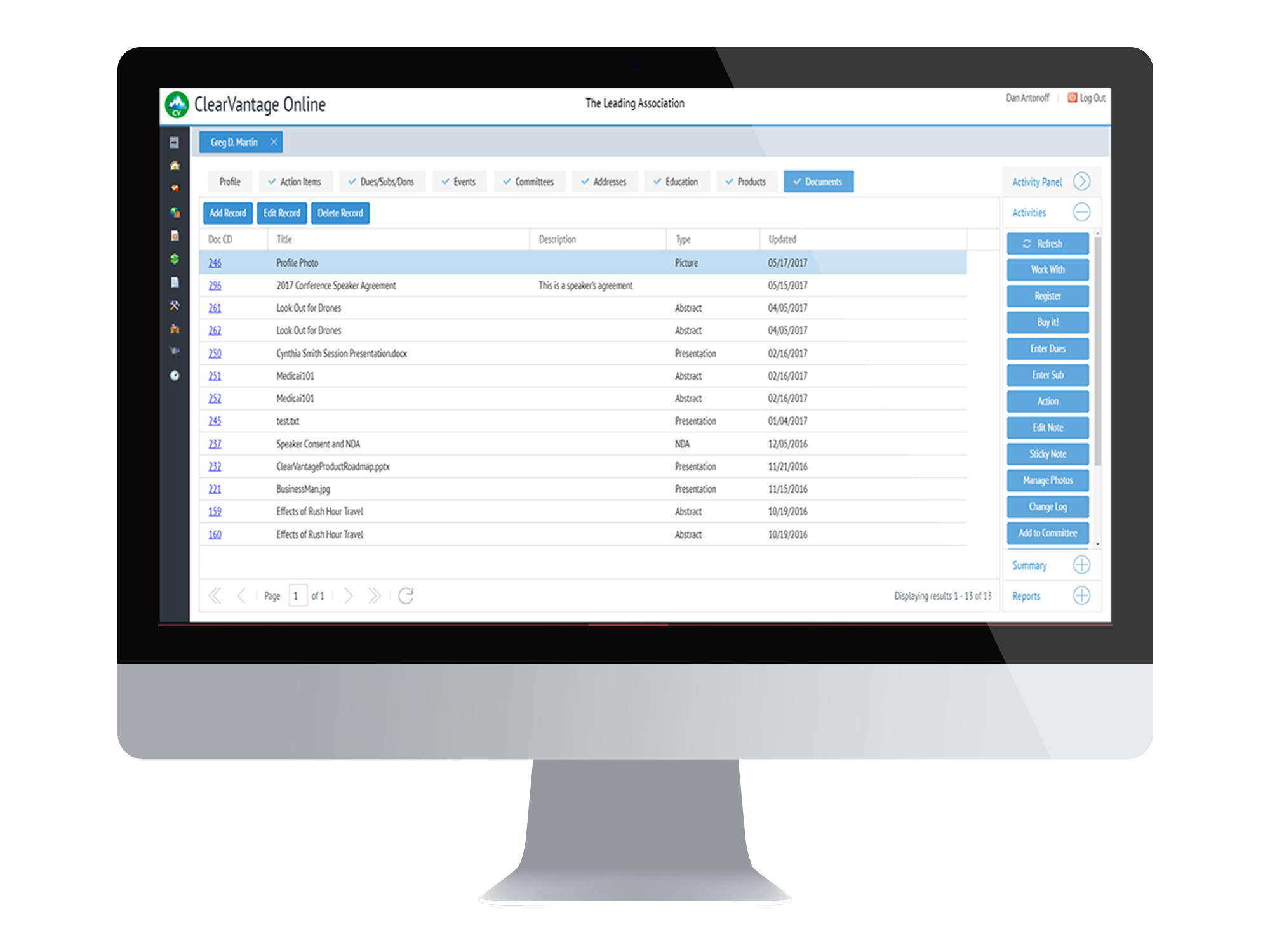 ClearVantage Document Management Screenshot