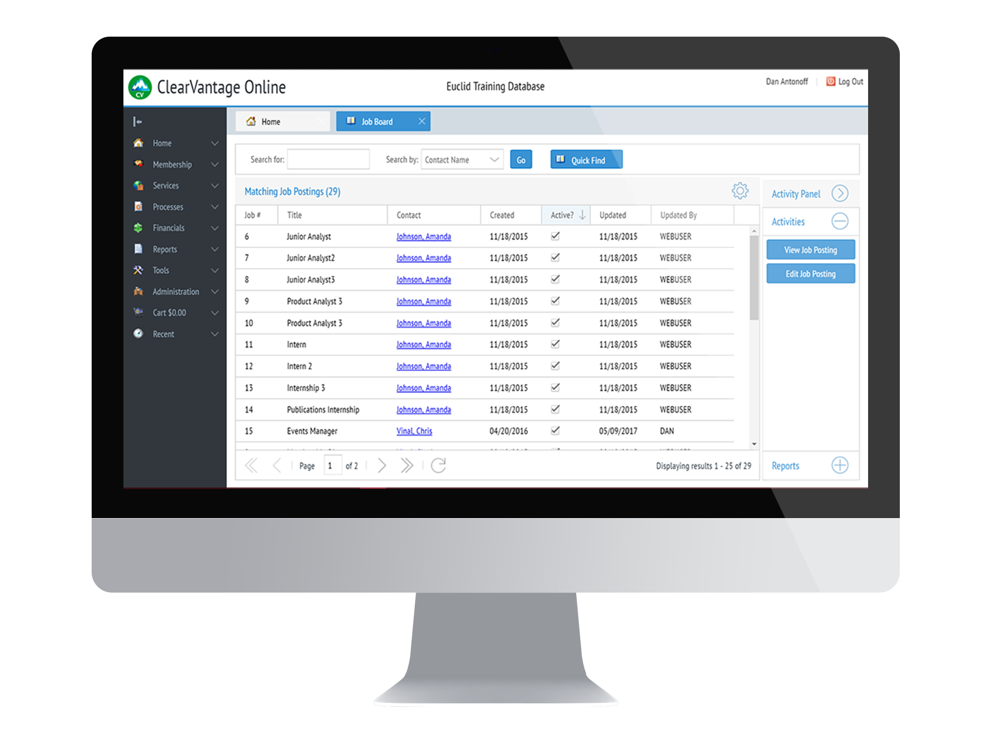 ClearVantage Job Board Screenshots