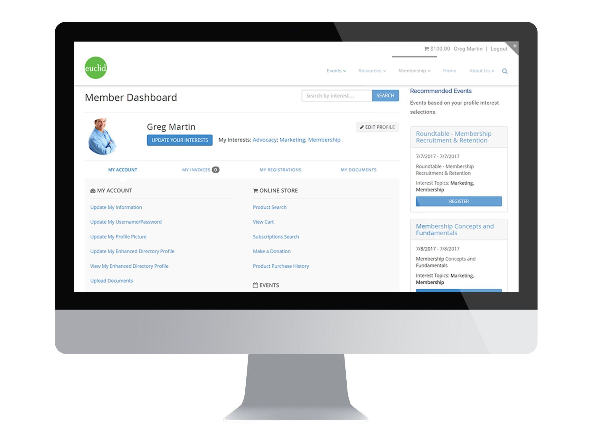ClearVantage Online Member Service Portal Screenshot